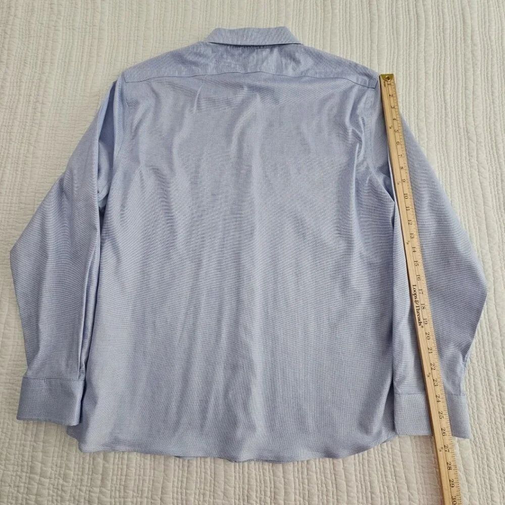 Banana Republic Shirt Men's XL‎ Blue Untucked Fit Wrinkle Resistant Long Sleeve